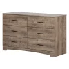 South Shore 6-Drawer Double Dresser - Step One Weathered Oak