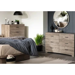 South Shore 6-Drawer Double Dresser - Step One Weathered Oak