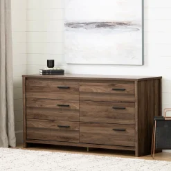 South Shore 6-Drawer Double Dresser - Tao Natural Walnut