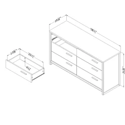 South Shore 6-Drawer Double Dresser - Tao Natural Walnut