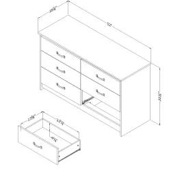 South Shore 6-Drawer Double Dresser - Tassio Nordik Oak