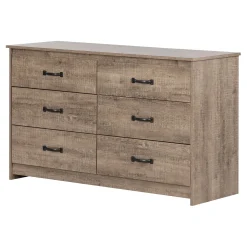South Shore 6-Drawer Double Dresser - Tassio Weathered Oak