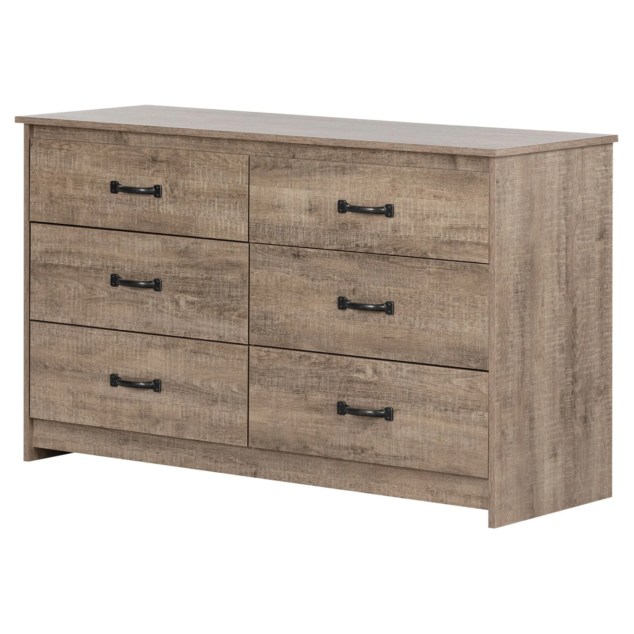 South Shore 6-Drawer Double Dresser - Tassio Weathered Oak