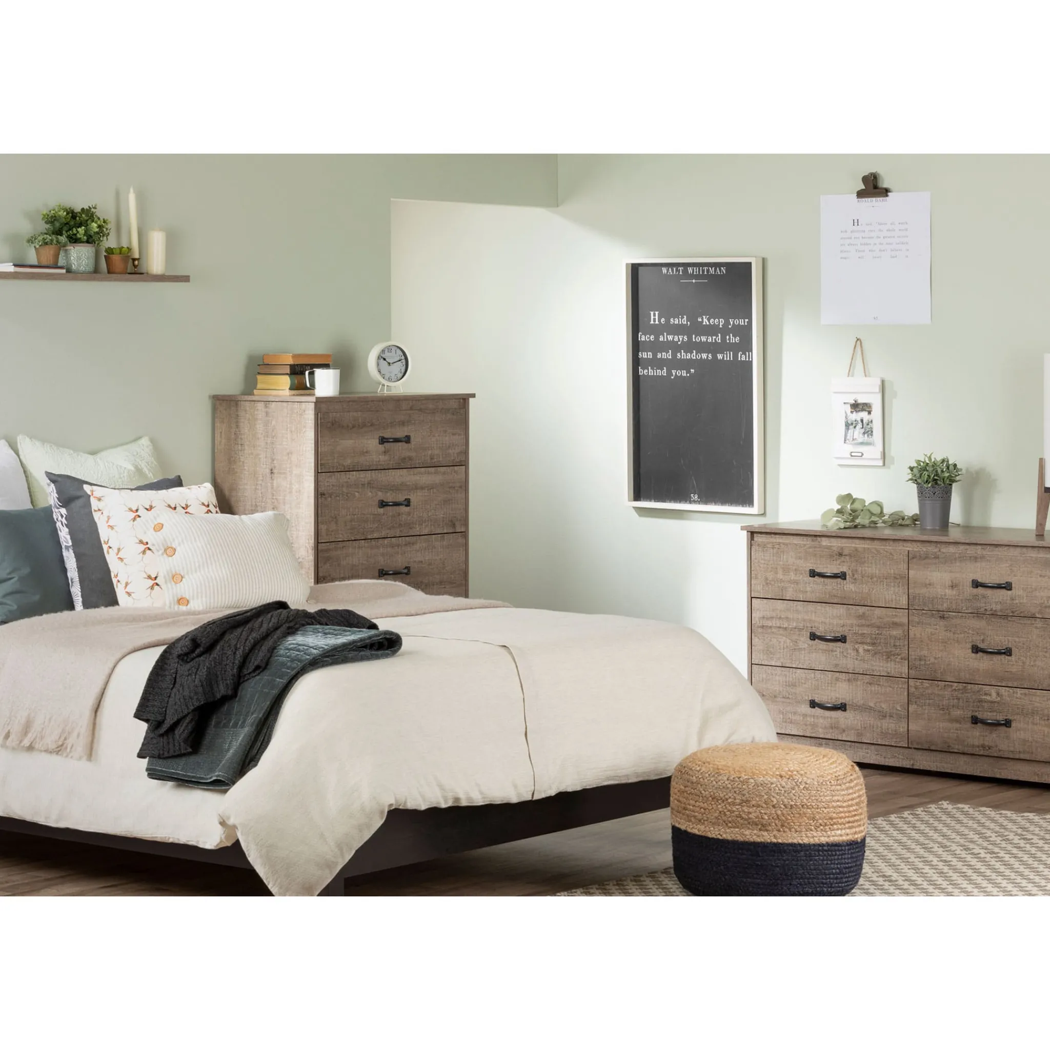 South Shore 6-Drawer Double Dresser - Tassio Weathered Oak