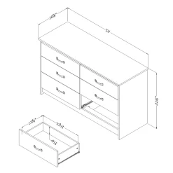 South Shore 6-Drawer Double Dresser - Tassio Weathered Oak