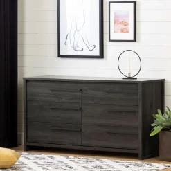South Shore Storage Furniture>6-Drawer Double Dresser - Tao Gray Oak