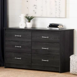 South Shore Storage Furniture>6-Drawer Double Dresser - Tassio Gray Oak