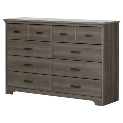 South Shore Storage Furniture>8-Drawer Double Dresser - Versa Gray Maple