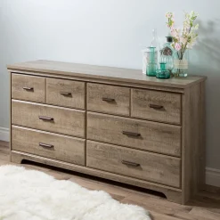 South Shore Storage Furniture>6-Drawer Double Dresser - Versa Weathered Oak