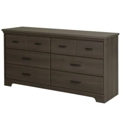 South Shore Storage Furniture>6-Drawer Double Dresser - Versa Gray Maple