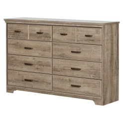 South Shore 8-Drawer Double Dresser - Versa Weathered Oak