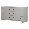 South Shore 6-Drawer Double Dresser - Vito Soft Gray