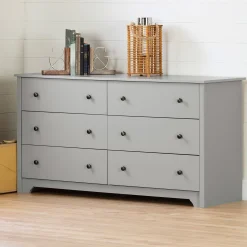 South Shore 6-Drawer Double Dresser - Vito Soft Gray