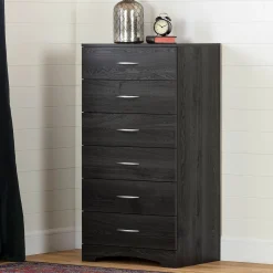 South Shore Storage Furniture>6-drawer lingerie chest - Step One Gray Oak