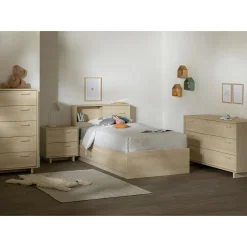 South Shore 3-Drawer Mates Bed - Noah Bleached Oak