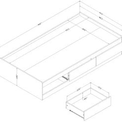 South Shore 3-Drawer Mates Bed - Noah Bleached Oak