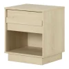 South Shore Nightstands>1-Drawer Nightstand - August Bleached Oak