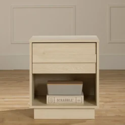 South Shore Nightstands>1-Drawer Nightstand - August Bleached Oak