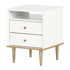 South Shore 2-Drawer Nightstand - Dylane Pure White