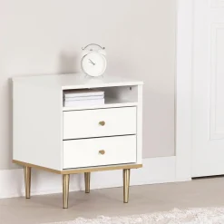 South Shore 2-Drawer Nightstand - Dylane Pure White