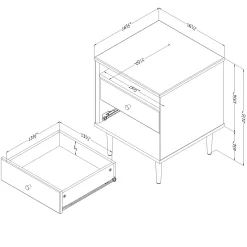 South Shore 2-Drawer Nightstand - Dylane Pure White