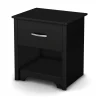 South Shore Nightstands>1-Drawer Nightstand - Fusion Pure Black