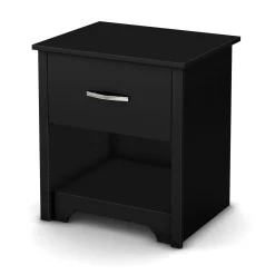 South Shore Nightstands>1-Drawer Nightstand - Fusion Pure Black
