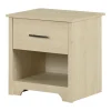 South Shore Nightstands>1-Drawer Nightstand - Fusion Bleached Oak