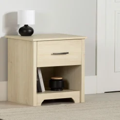 South Shore Nightstands>1-Drawer Nightstand - Fusion Bleached Oak