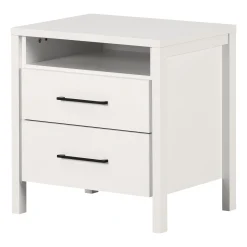 South Shore Nightstands>2-Drawer Nightstand - Gravity Pure White