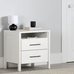South Shore Nightstands>2-Drawer Nightstand - Gravity Pure White