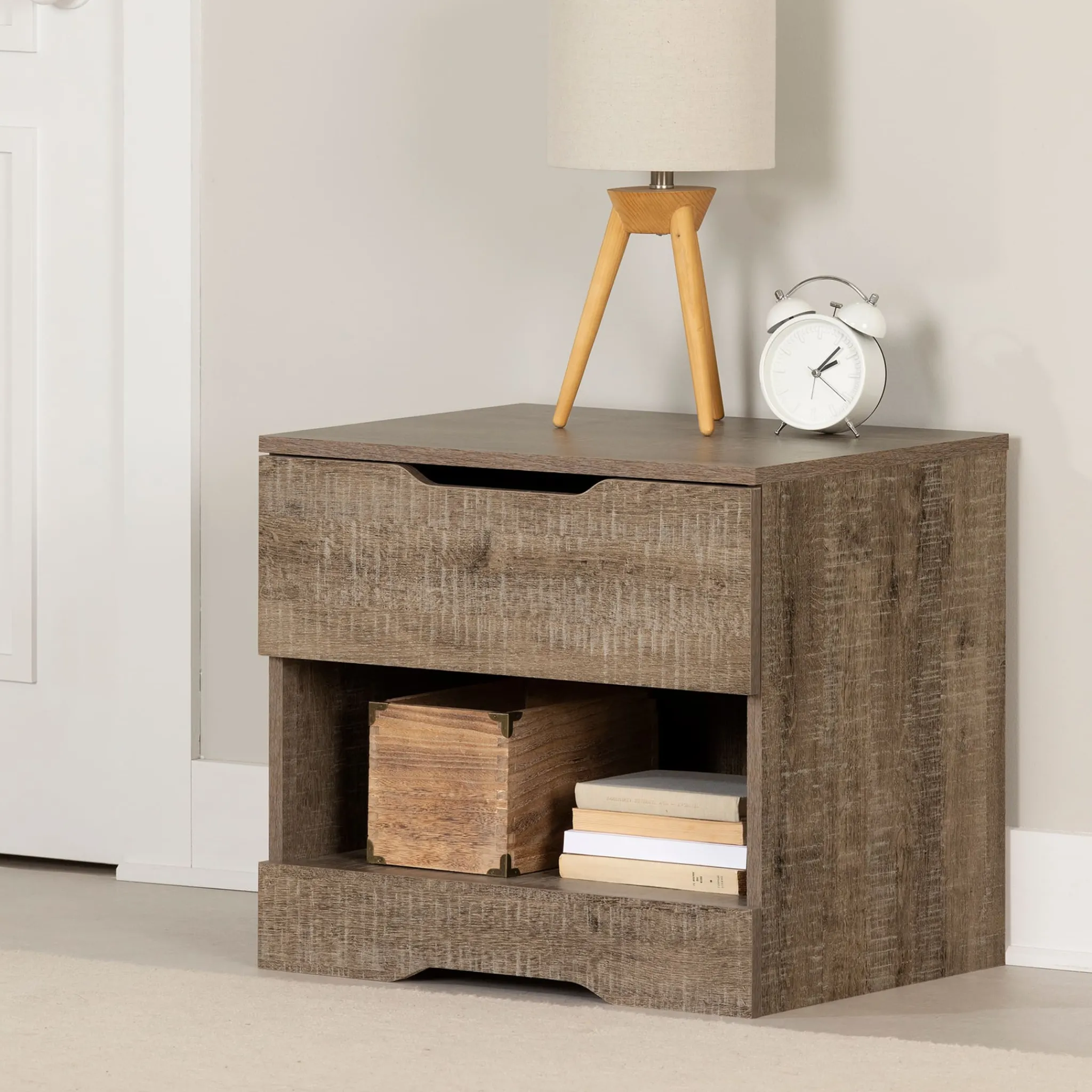 South Shore Nightstands>1-Drawer Nightstand - Holland Weathered Oak