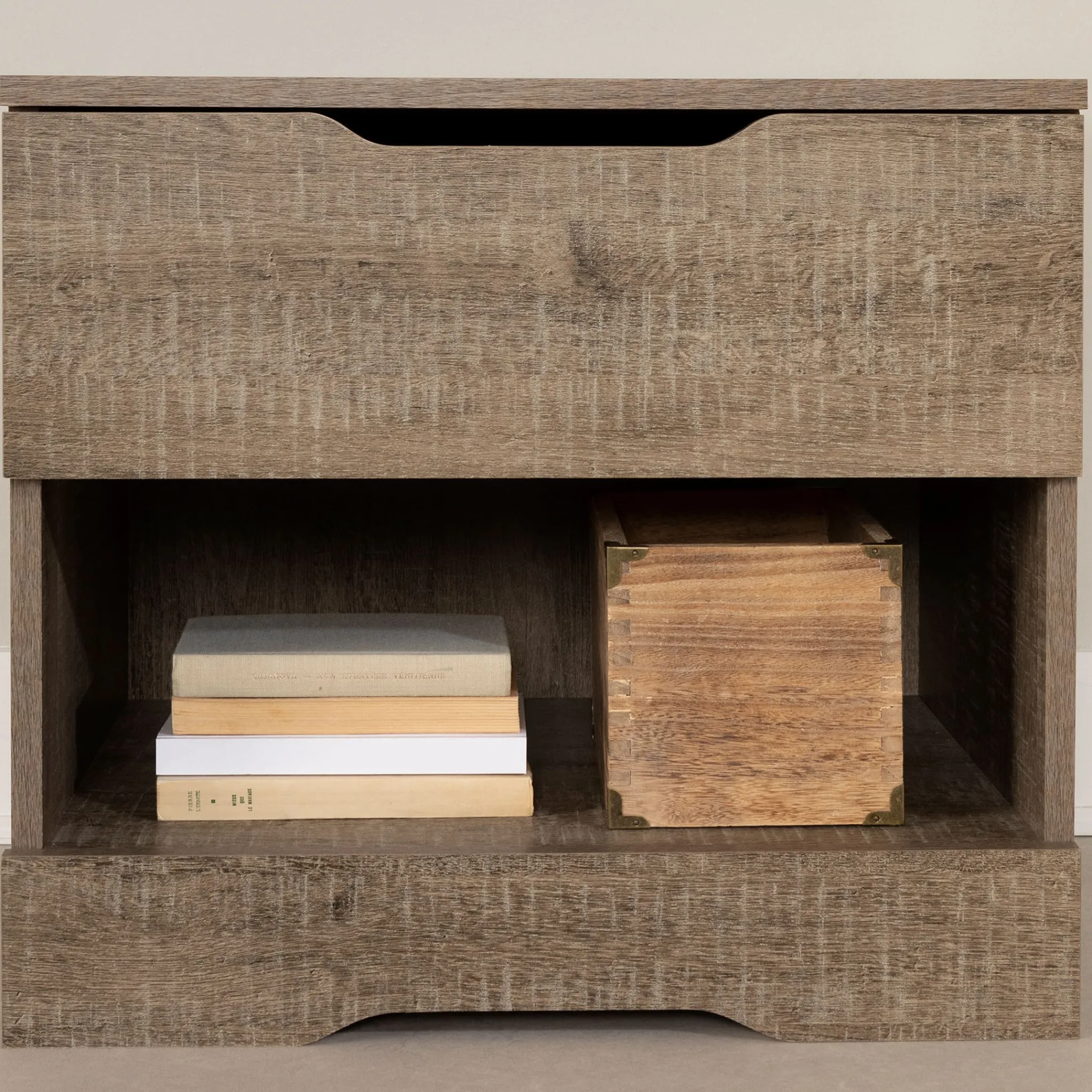 South Shore Nightstands>1-Drawer Nightstand - Holland Weathered Oak