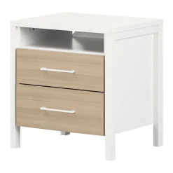 South Shore 2-Drawer Nightstand - Munich White and Soft Elm