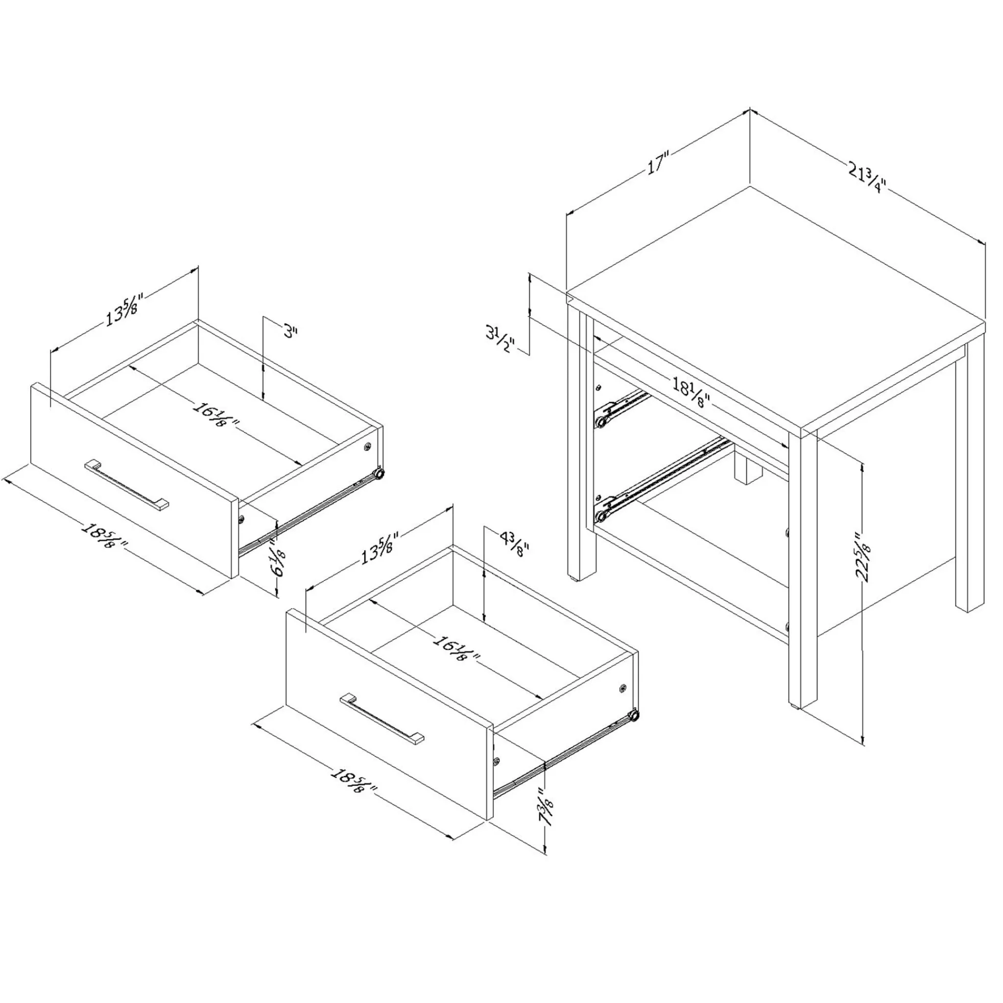 South Shore 2-Drawer Nightstand - Munich White and Soft Elm