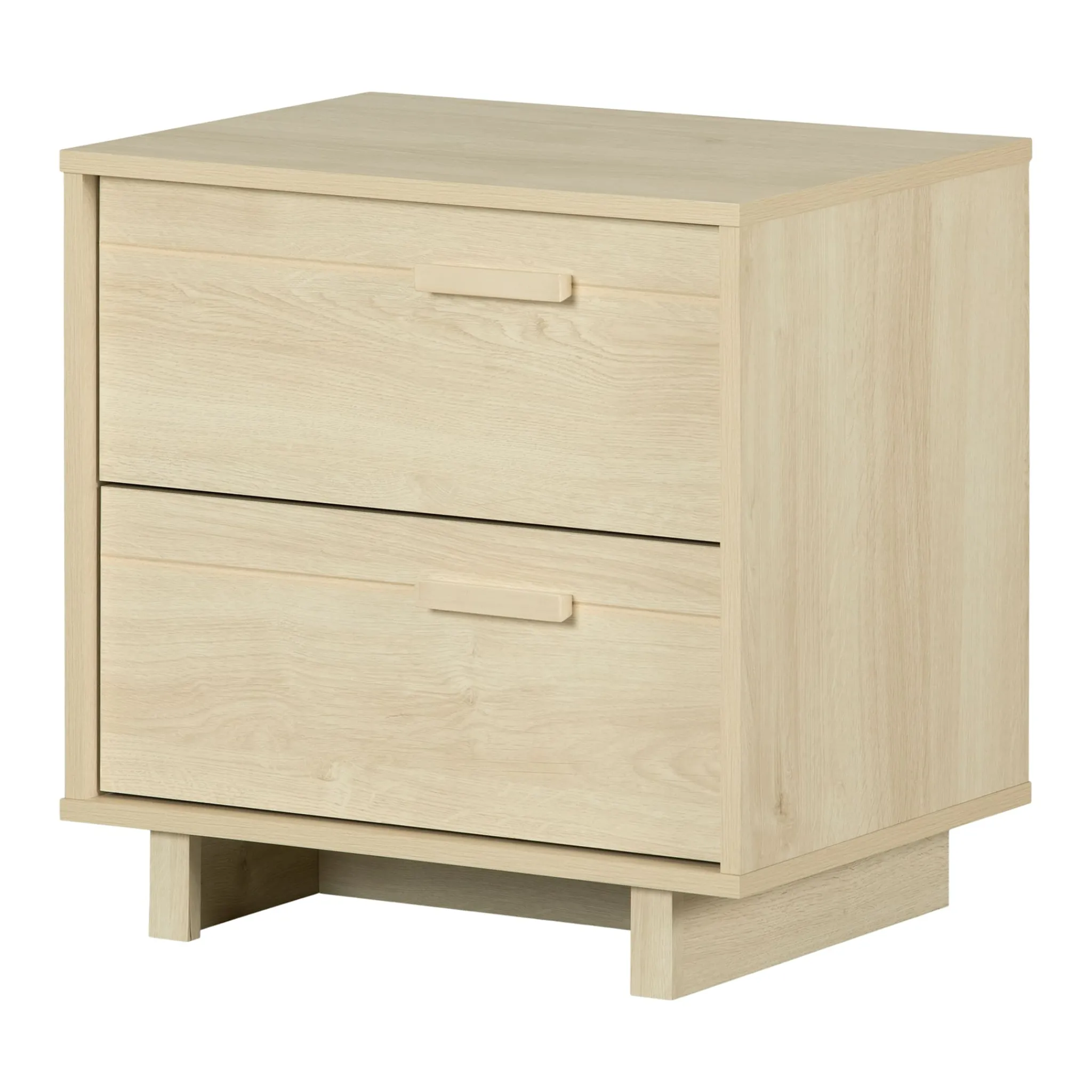 South Shore Nightstands>2-Drawer Nightstand - Noah Bleached Oak