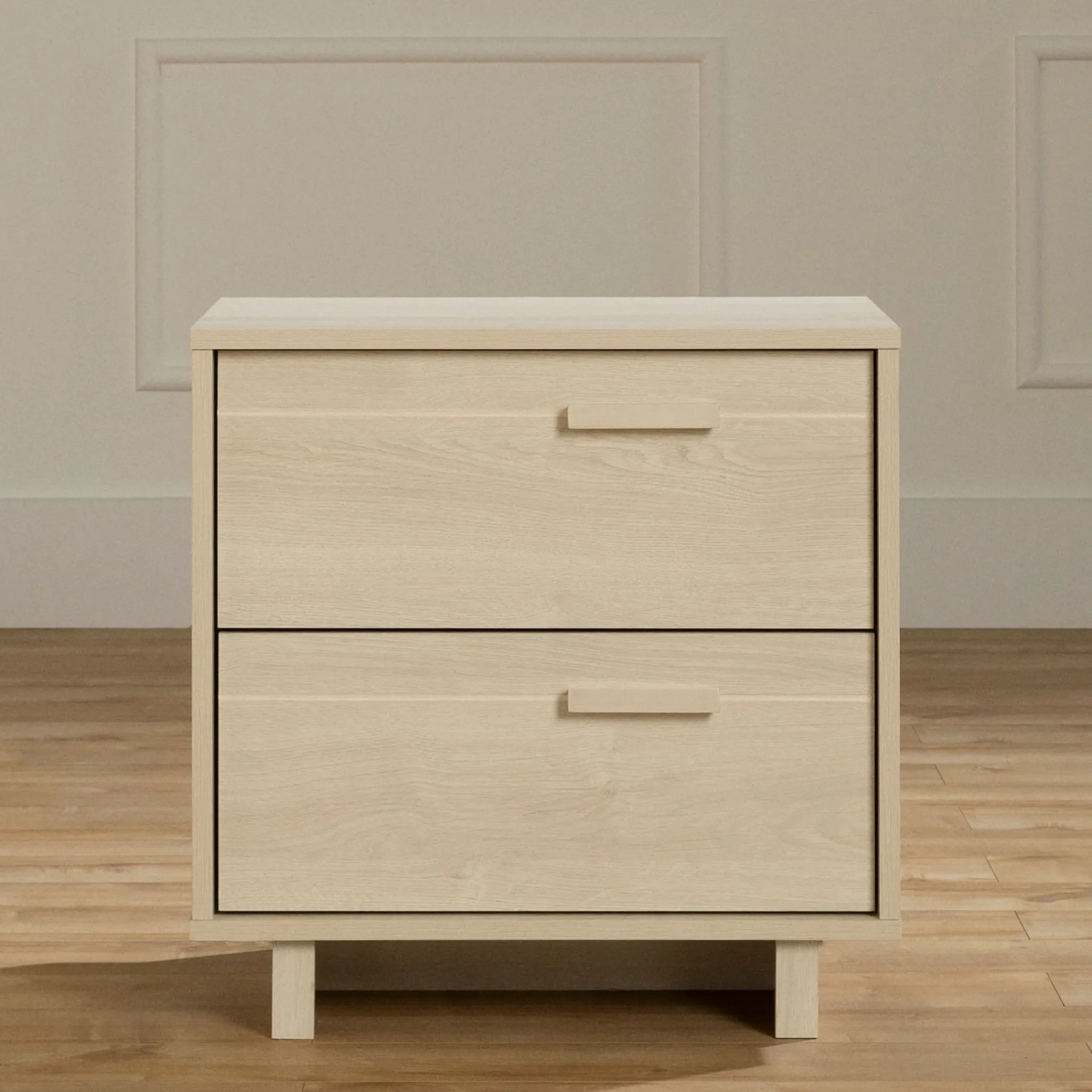 South Shore Nightstands>2-Drawer Nightstand - Noah Bleached Oak
