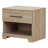 South Shore 1-Drawer Nightstand - Primo Rustic Oak