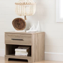 South Shore 1-Drawer Nightstand - Primo Rustic Oak