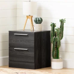 South Shore 2-Drawer Nightstand - Step One Essential Gray Oak