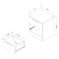 South Shore 2-Drawer Nightstand - Step One Essential Gray Oak