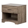 South Shore Nightstands>1-Drawer Nightstand - Step One Weathered Oak