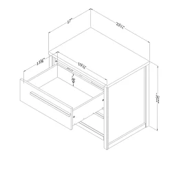 South Shore 2-Drawer Nightstand - Tao Gray Oak