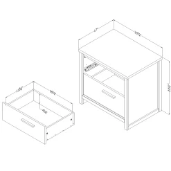 South Shore 2-Drawer Nightstand - Tao Natural Walnut
