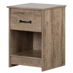 South Shore Nightstands>1-Drawer Nightstand - Tassio Weathered Oak