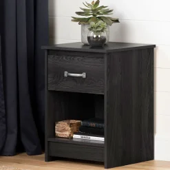 South Shore 1-Drawer Nightstand - Tassio Gray Oak
