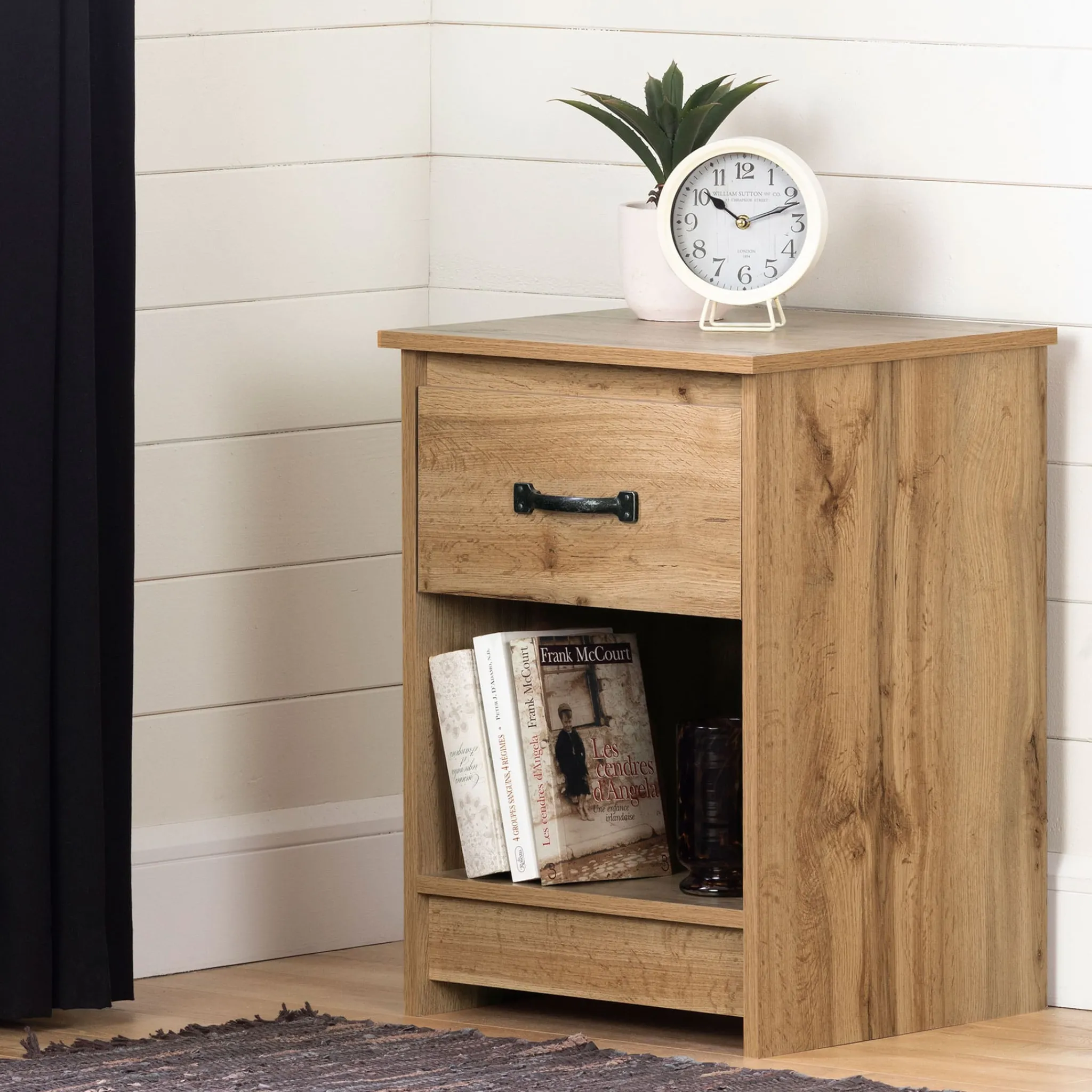 South Shore 1-Drawer Nightstand - Tassio Nordik Oak