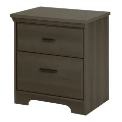 South Shore Nightstands>2-Drawer Nightstand - Versa Gray Maple