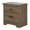 South Shore 2-Drawer Nightstand - Versa Weathered Oak