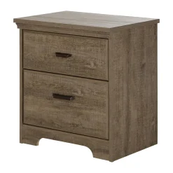 South Shore 2-Drawer Nightstand - Versa Weathered Oak